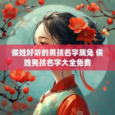 侯姓好听的男孩名字属兔 侯姓男孩名字大全免费