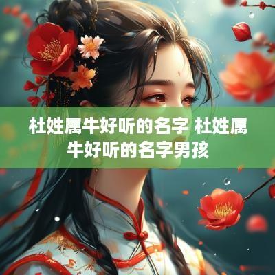 杜姓属牛好听的名字 杜姓属牛好听的名字男孩