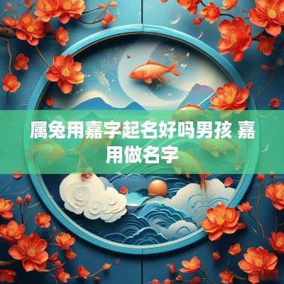 属兔用嘉字起名好吗男孩 嘉用做名字