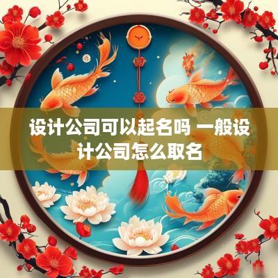 设计公司可以起名吗 一般设计公司怎么取名