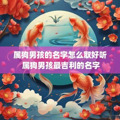 属狗男孩的名字怎么取好听 属狗男孩最吉利的名字