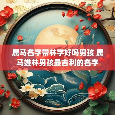 属马名字带林字好吗男孩 属马姓林男孩最吉利的名字