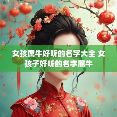 女孩属牛好听的名字大全 女孩子好听的名字属牛