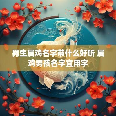 男生属鸡名字带什么好听 属鸡男孩名字宜用字