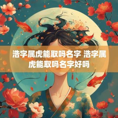 浩字属虎能取吗名字 浩字属虎能取吗名字好吗