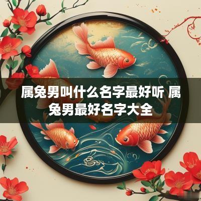 属兔男叫什么名字最好听 属兔男最好名字大全