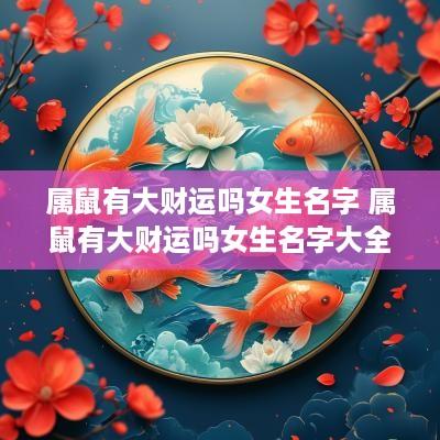 属鼠有大财运吗女生名字 属鼠有大财运吗女生名字大全