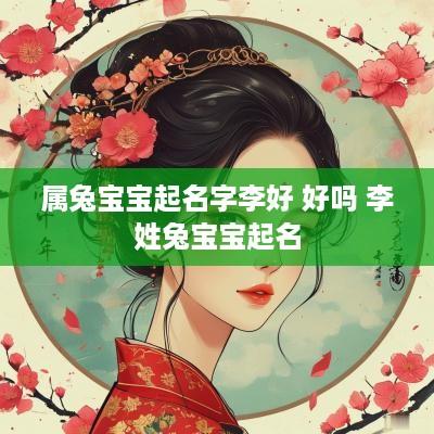 属兔宝宝起名字李好 好吗 李姓兔宝宝起名