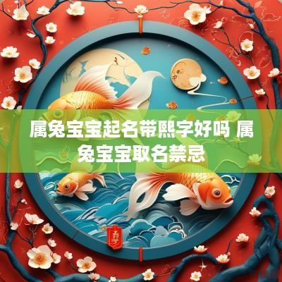属兔宝宝起名带熙字好吗 属兔宝宝取名禁忌