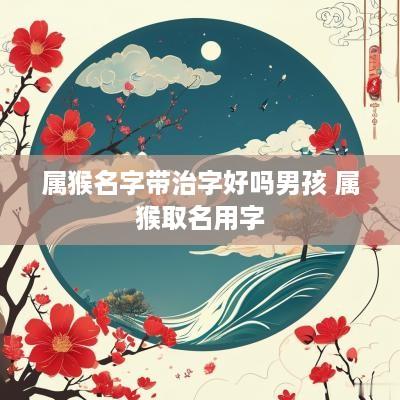 属猴名字带治字好吗男孩 属猴取名用字