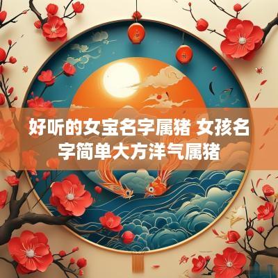 好听的女宝名字属猪 女孩名字简单大方洋气属猪
