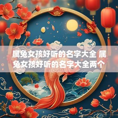 属兔女孩好听的名字大全 属兔女孩好听的名字大全两个字