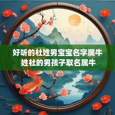 好听的杜姓男宝宝名字属牛 姓杜的男孩子取名属牛