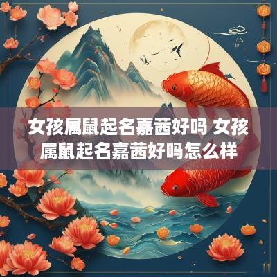 女孩属鼠起名嘉茜好吗 女孩属鼠起名嘉茜好吗怎么样
