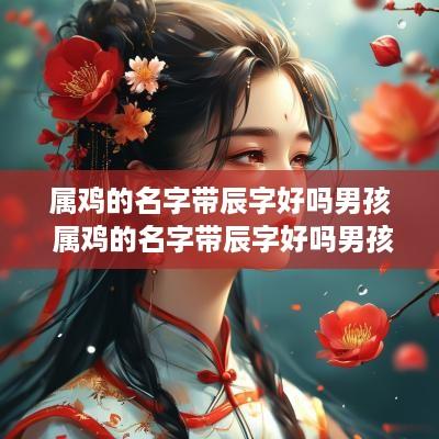 属鸡的名字带辰字好吗男孩 属鸡的名字带辰字好吗男孩怎么取