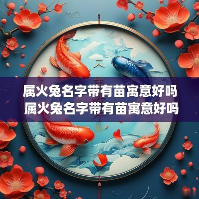 属火兔名字带有苗寓意好吗 属火兔名字带有苗寓意好吗女孩