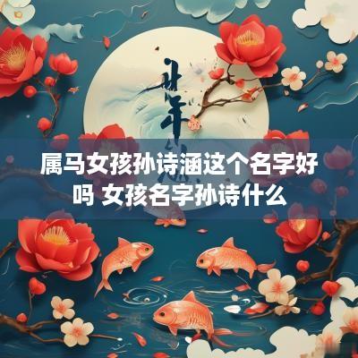 属马女孩孙诗涵这个名字好吗 女孩名字孙诗什么