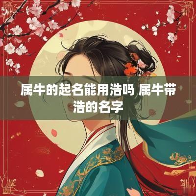 属牛的起名能用浩吗 属牛带浩的名字