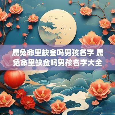 属兔命里缺金吗男孩名字 属兔命里缺金吗男孩名字大全