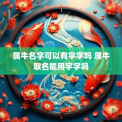 属牛名字可以有宇字吗 属牛取名能用宇字吗
