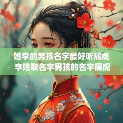 姓李的男孩名字最好听属虎 李姓取名字男孩的名字属虎