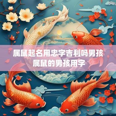 属鼠起名用忠字吉利吗男孩 属鼠的男孩用字