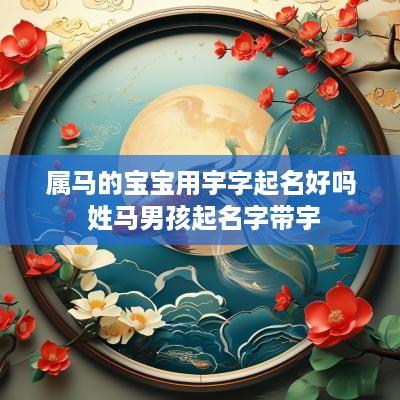 属马的宝宝用宇字起名好吗 姓马男孩起名字带宇