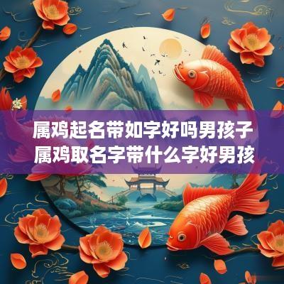属鸡起名带如字好吗男孩子 属鸡取名字带什么字好男孩