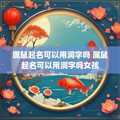 属鼠起名可以用涧字吗 属鼠起名可以用涧字吗女孩
