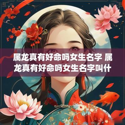 属龙真有好命吗女生名字 属龙真有好命吗女生名字叫什么