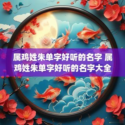 属鸡姓朱单字好听的名字 属鸡姓朱单字好听的名字大全