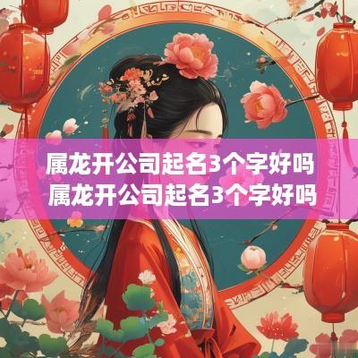 属龙开公司起名3个字好吗 属龙开公司起名3个字好吗女孩