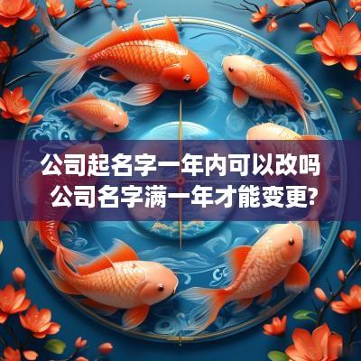 公司起名字一年内可以改吗 公司名字满一年才能变更?