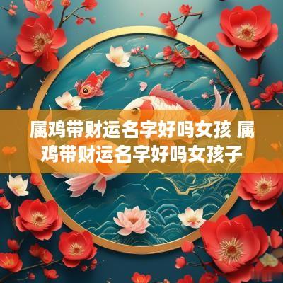 属鸡带财运名字好吗女孩 属鸡带财运名字好吗女孩子