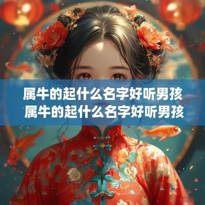 属牛的起什么名字好听男孩 属牛的起什么名字好听男孩子