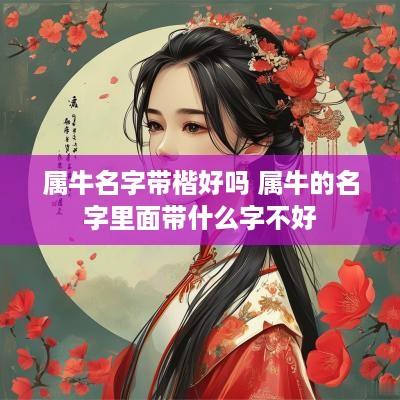属牛名字带楷好吗 属牛的名字里面带什么字不好