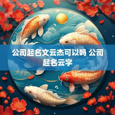 公司起名文云杰可以吗 公司起名云字