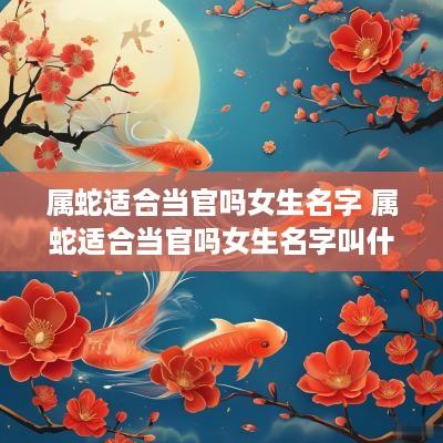 属蛇适合当官吗女生名字 属蛇适合当官吗女生名字叫什么