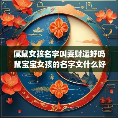 属鼠女孩名字叫雯财运好吗 鼠宝宝女孩的名字文什么好听