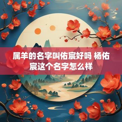 属羊的名字叫佑宸好吗 杨佑宸这个名字怎么样