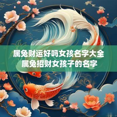 属兔财运好吗女孩名字大全 属兔招财女孩子的名字