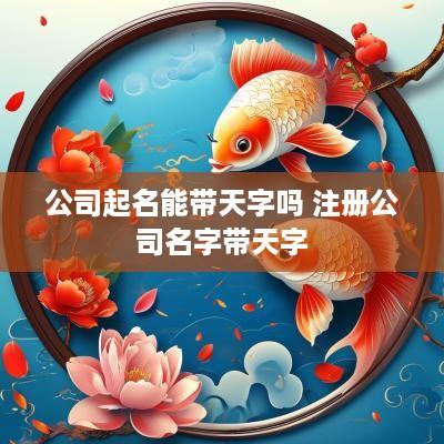 公司起名能带天字吗 注册公司名字带天字