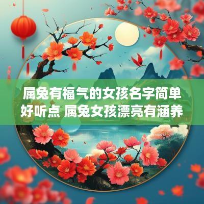 属兔有福气的女孩名字简单好听点 属兔女孩漂亮有涵养的名字