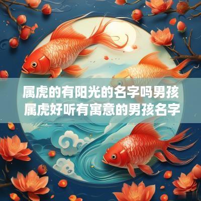 属虎的有阳光的名字吗男孩 属虎好听有寓意的男孩名字