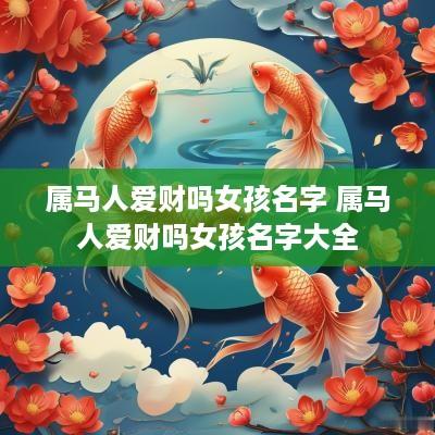 属马人爱财吗女孩名字 属马人爱财吗女孩名字大全