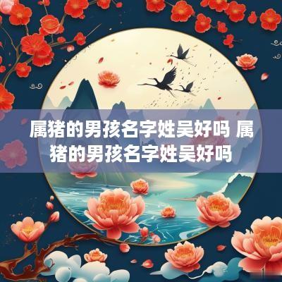 属猪的男孩名字姓吴好吗 属猪的男孩名字姓吴好吗
