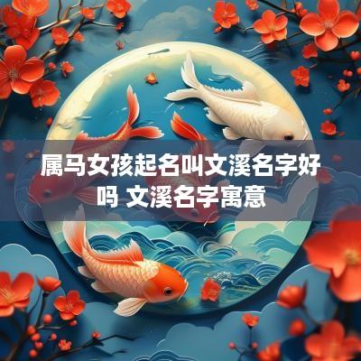 属马女孩起名叫文溪名字好吗 文溪名字寓意