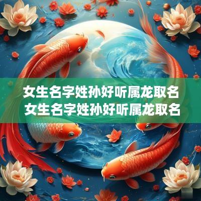 女生名字姓孙好听属龙取名 女生名字姓孙好听属龙取名大全