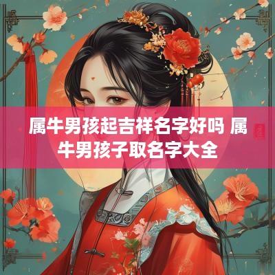 属牛男孩起吉祥名字好吗 属牛男孩子取名字大全