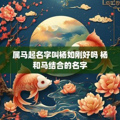 属马起名字叫杨如刚好吗 杨和马结合的名字